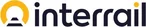 Interrail logo with yellow and black stylized text and symbol.