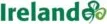 Ireland logo with a green shamrock replacing the letter "a"