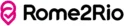 Rome2Rio logo with pink map pin icon and black text on white background
