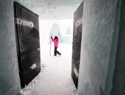 A tourist in the Ice Hotel