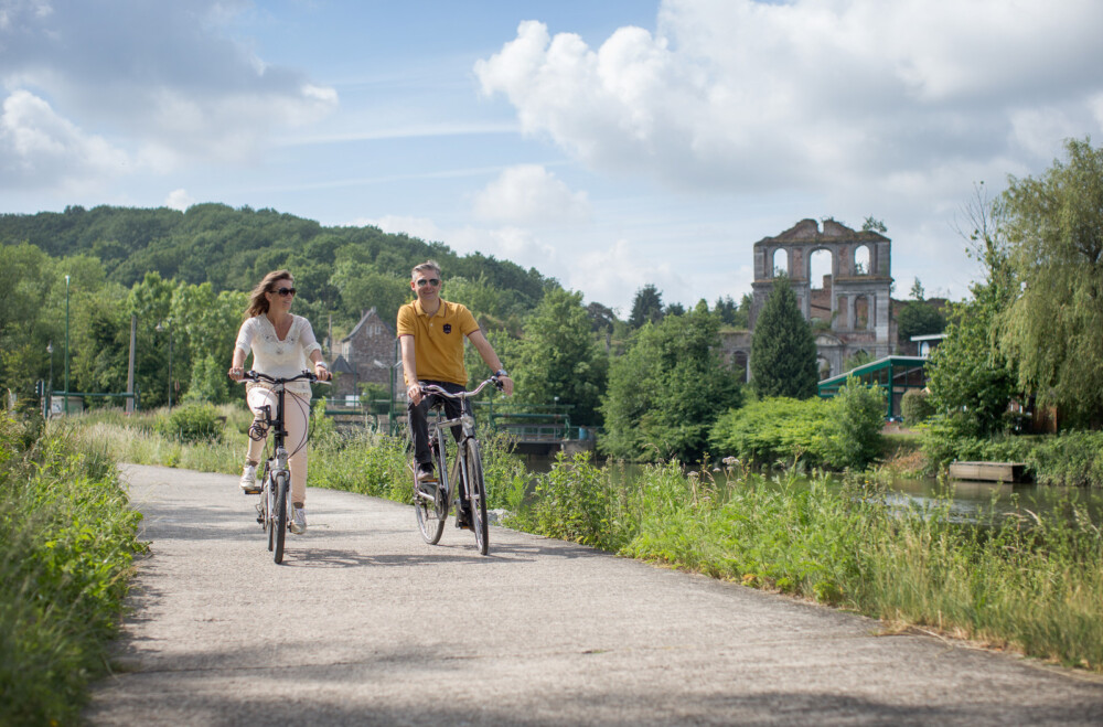 Cycle at lovely Villers la Ville, by the intriguing ruins of a cathedral