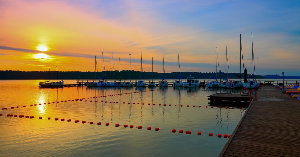Dock at Mazury and enjoy the sunset.