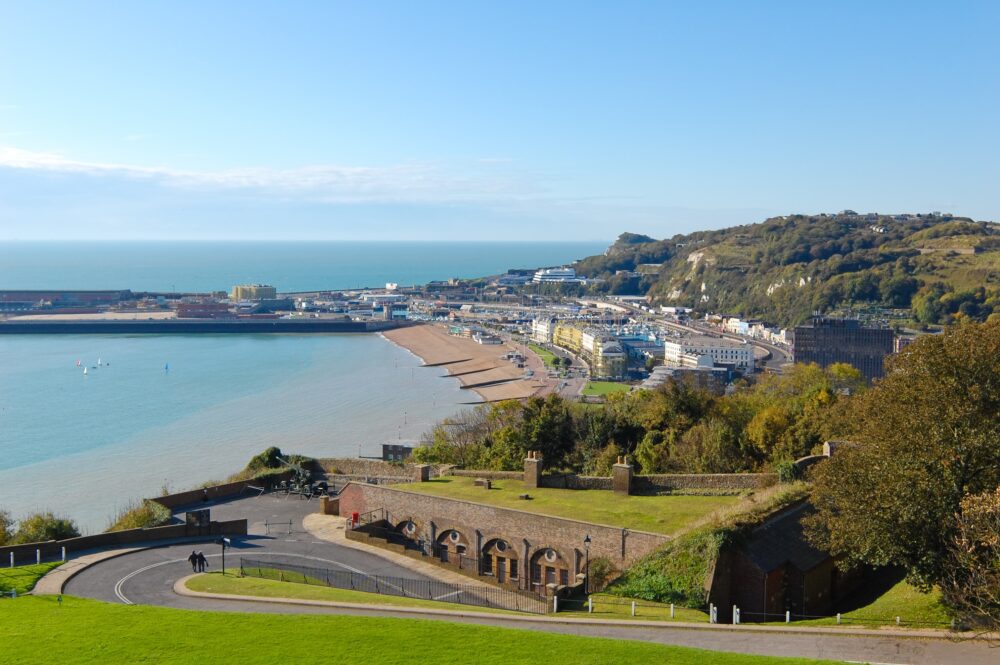 From the castle heights at the Port of Dover you can see England and the continent!