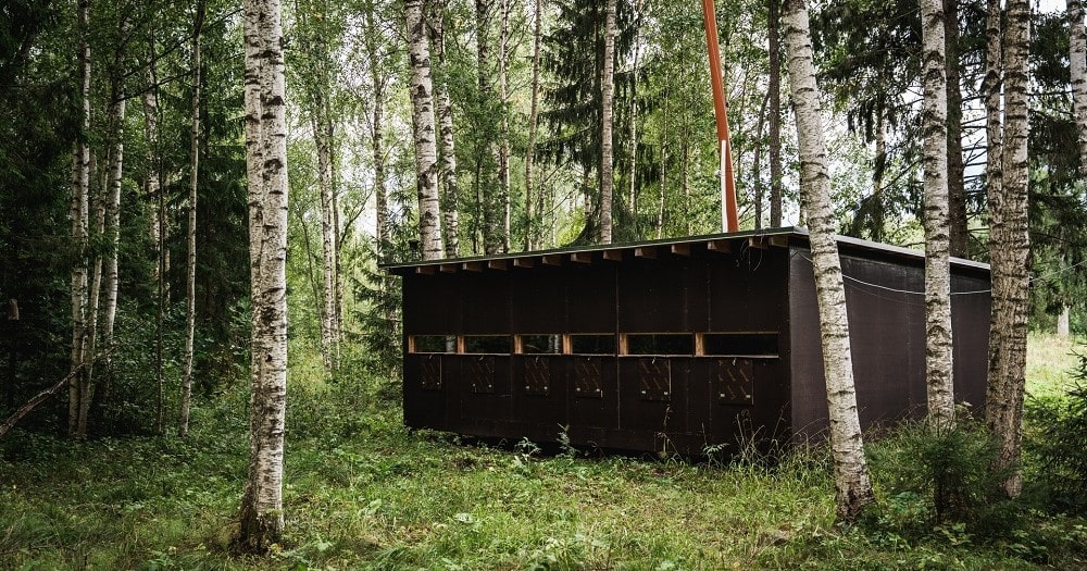 Hunker down for the night in purpose-built bear-watching hide.