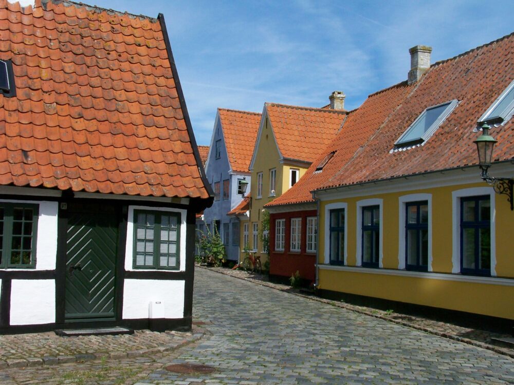 Medieval street in Aero, Denmark