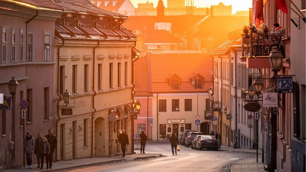 Užupis district in Vilnius, Lithuania