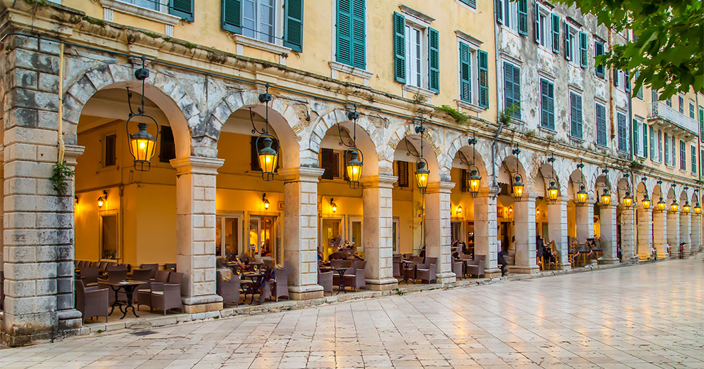 Have a marvelous time wandering through the Liston in Corfu
