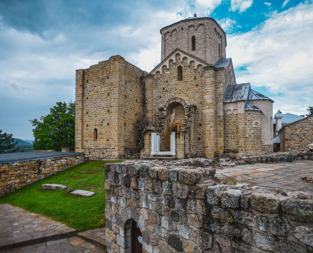 Đurđevi Stupovi Monastery built of stone in Serbia