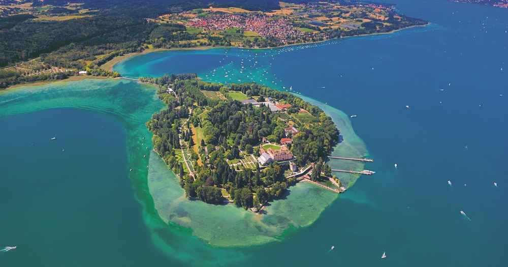 The Island of Mainau Island, Lake Contance, in summer promises great water sports