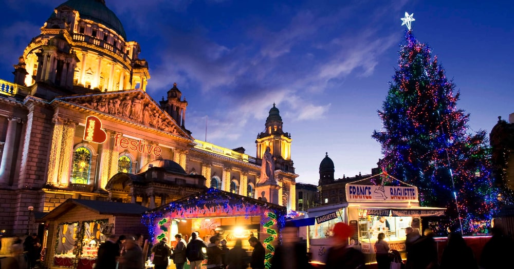 The Belfast Christmas Market at Belfast City Hall, County Antrim. © Tourism Ireland
