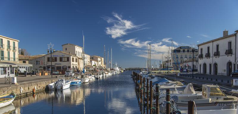 The riverside town of Agde in France allowded to shop in a picturesque fishing ... Many. 