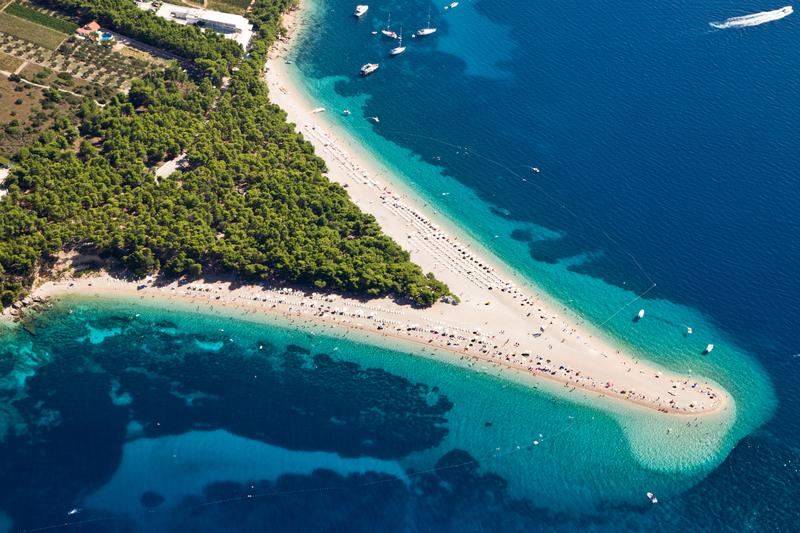 The Zlatni Rat in Croatia is one of the original Most quiet beaches of Europe. 