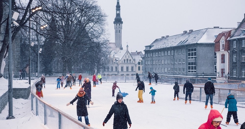 Go skating in Tallinn to enjoy fresh air...and work off the gingerbread
