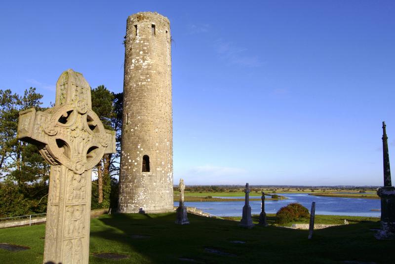 Discover the Christian heritage in Ireland Means seeing many historic outdoor places, Such as Clonmacnoise, you can see here in the photo.