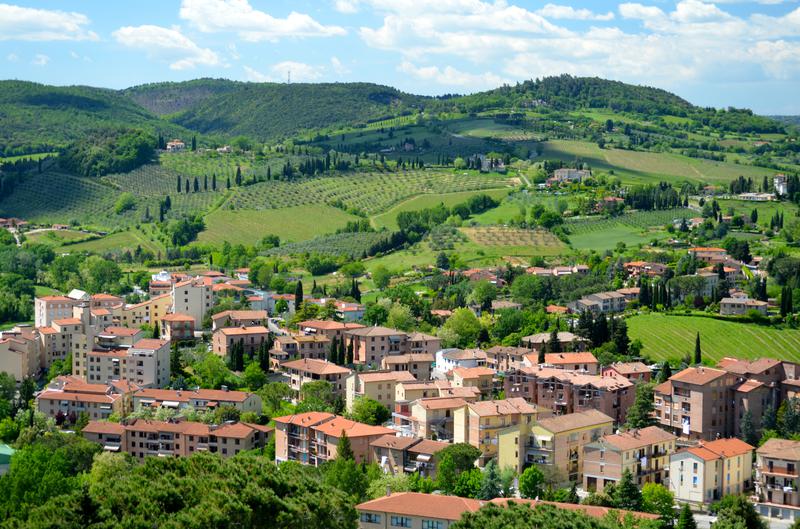 San Gimignano, Tuscany, is Known for icts local white wine. 