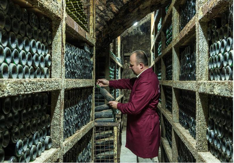 Romanian wine cellar. The best wine that has been aged is also to Romania.