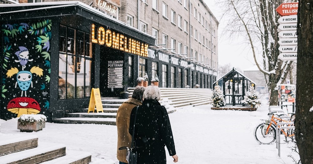You'll find Telliskivi is a Tallinn hotspot, even in the coldest of weather